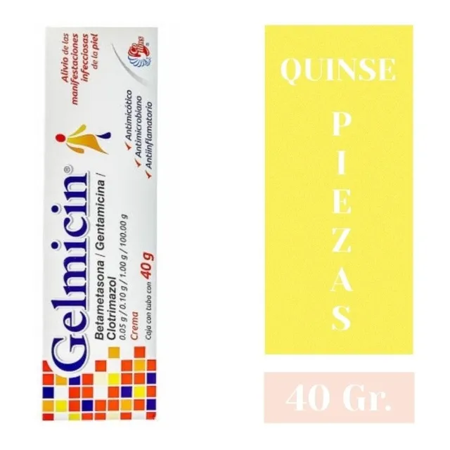 Gelmicin Crema 40g. Pack 15 Pz. Infecciones En La Piel