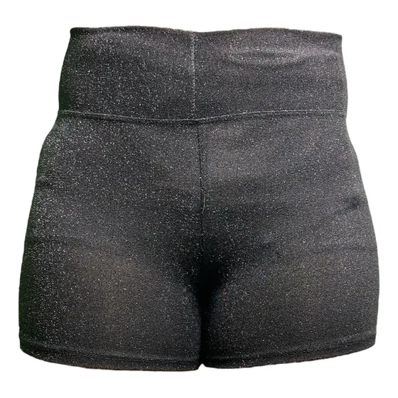 Pantalones Cortos Elásticos De Pierna Recta Con Brillante