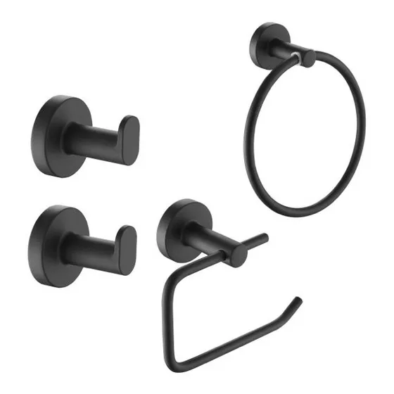 Set Accesorios Baño Kit 4 Piezas Piazza Sensus 73228 Negro