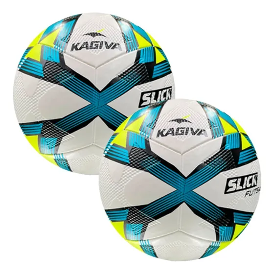 Kit Duas Bola De Futebol Kagiva Futsal Slick Tech Fusion