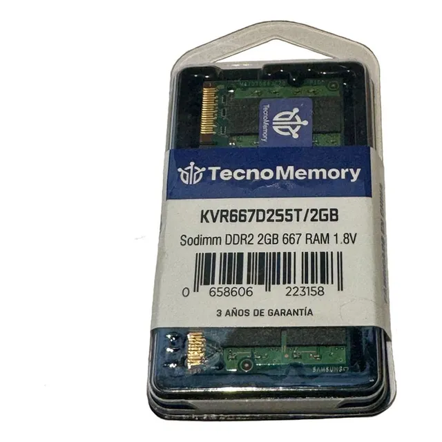 Memoria Ram Tecnomemory Sodimm Ddr2 2gb 667mhz Kvr667d2s5t/2