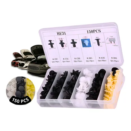 Kit 150 Presilhas Parachoque Clipe Trakar Carro