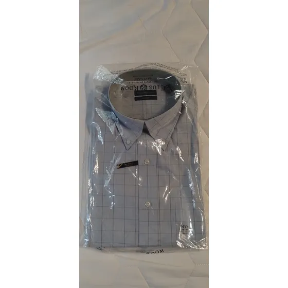Camisa Club Room Vestir Manga Larga Azul 16 1/2