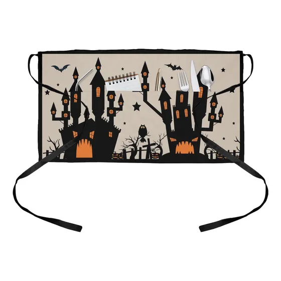 Servidor Swingby Delantal Casa Encantada Camarera Negro Chef