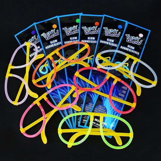 12 Lentes Neon Glow Fosforescentes Fiestas Led Party Dj