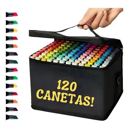 Caneta Touch 120 Cores Canetinha Pintar Marcador
