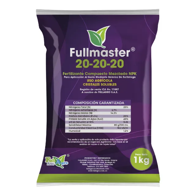 Fullmaster Npk 20-20-20 1kg Abono Foliar Triple 20