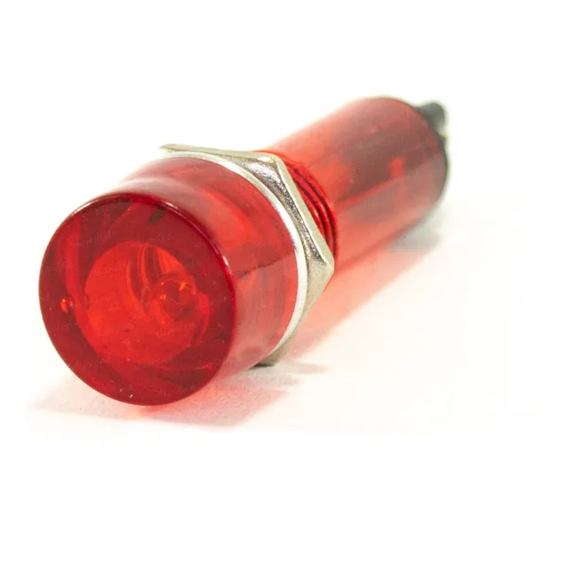 4 Indicadores Luminoso Redondo 12v Rojo 10mm Tablero