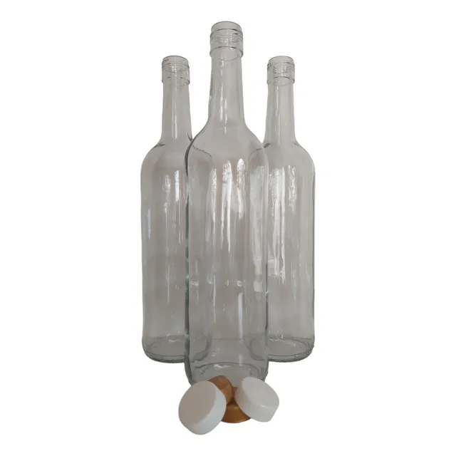 Caja 12 Botellas Licoreras Vidrio 750ml Con Taparosca Envío