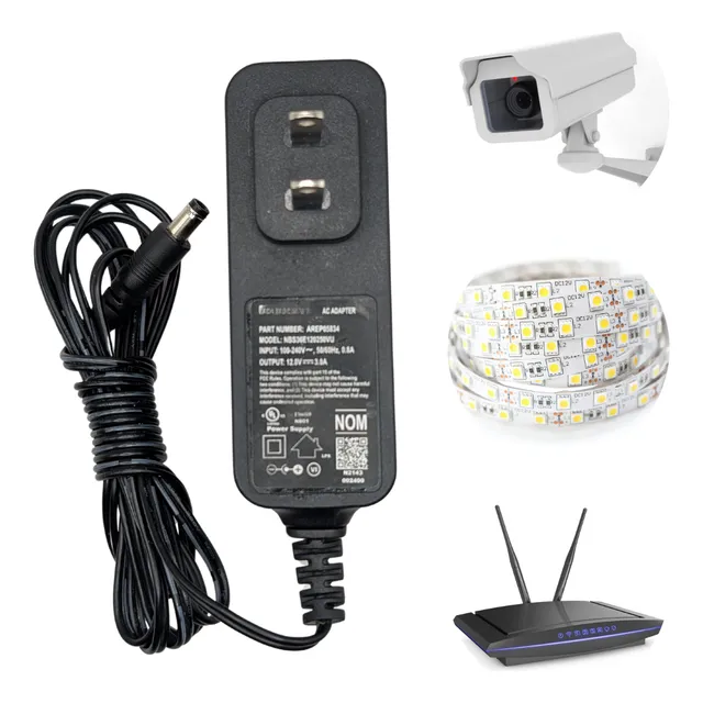 5 Adaptadores Eliminador Fuente Cargador 12v 3a - Tira Led 