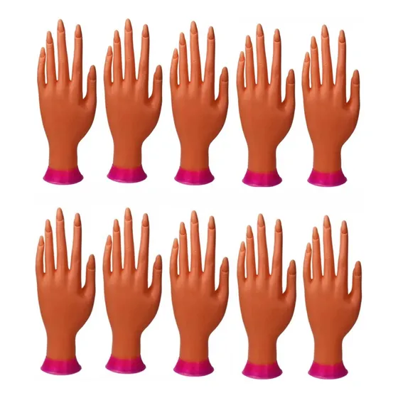 Mano De Practica Uñas  Acrílico  Decoración 10 Manos Con Uña