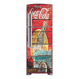 Adesivo Envelopar Geladeira Retrô Vintage Placa Coca Cola D+ Adesivo Envelopar Geladeira Retrô Vintage Placa Coca Cola D+