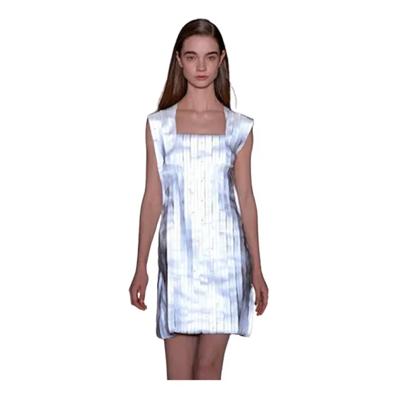 1m X 1m - Tecido Refletivo Cinza Prata Para Fitas E Roupas
