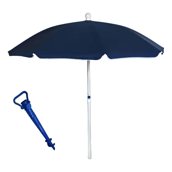 Sombrilla Playa 1.80 Mts C\u002Fprotección Upf 50 + Tirabuzon Color Azul | Cuotas sin interés