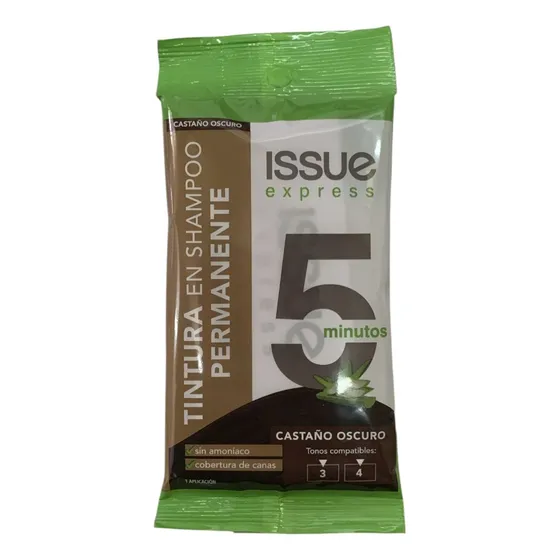 Tintura Shampoo Issue Express 5 Minutos X 1u Castaño Oscuro