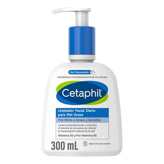 Limpiador facial diario Para Piel Sensible, Mixta A Grasa 300 mL Cetaphil