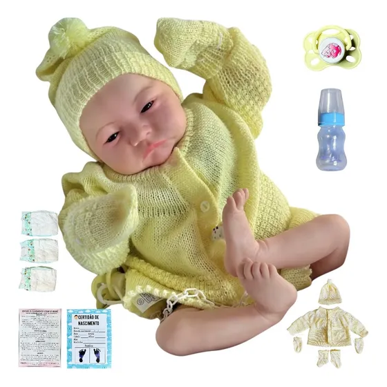 Boneca Menino Bebê Realista 46cm Promoção