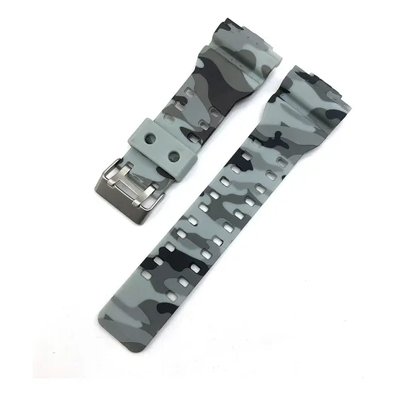 Pulseira De Silicone Compatível Relógio Casio G-shock Ga-100 Cor Ártico Camuflada