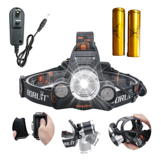 Lámpara De Cabeza 3 Leds Linterna + 2baterías + Cargador Lámpara De Cabeza 3 Leds Linterna + 2baterías + Cargador