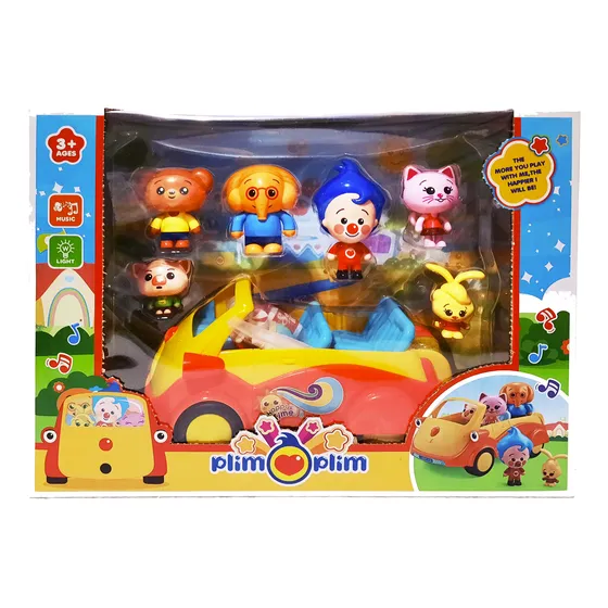 Hermoso Set Auto Plim Plim Con Musica Y Luz + Muñecos X6