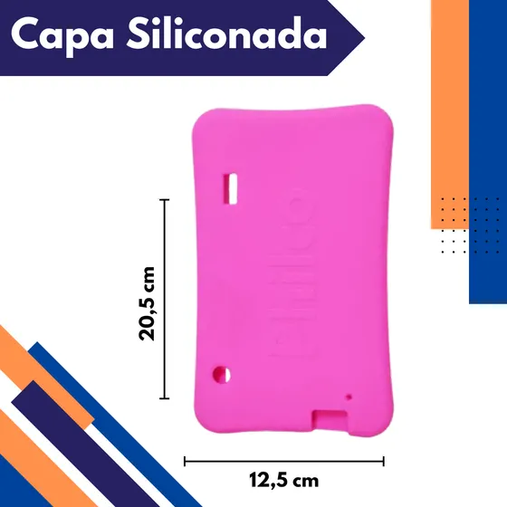 Capa Silicone + Película Pra Tablet M7s Go/ M7s Lite/m7 Wifi Cor Rosa Pink