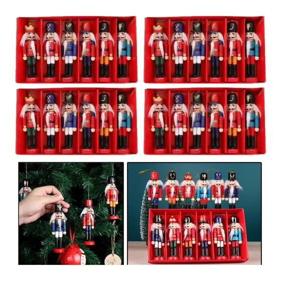 24 Títeres Navideños Del Soldado Cascanueces. Adornos De Par