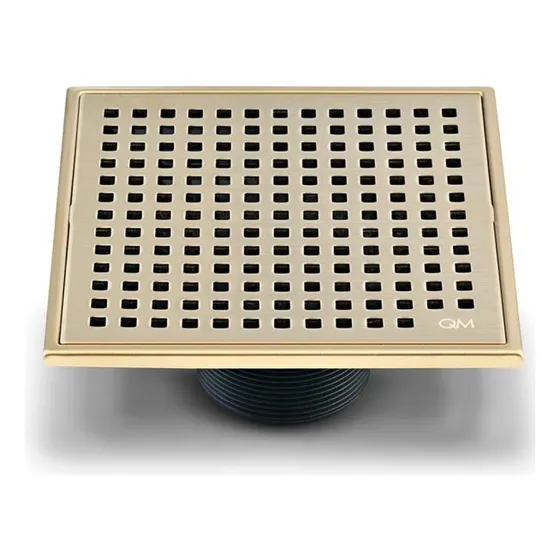 Qm Rejilla Desague 10x10 Perforada Dorada