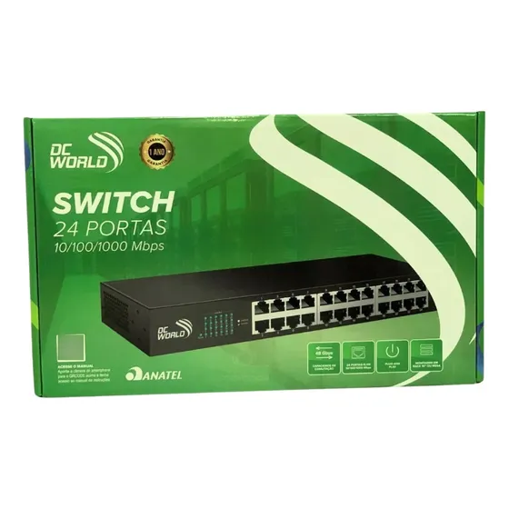 Switch Gigabit 24 Portas 10/100/1000 Dc World Dc-10008
