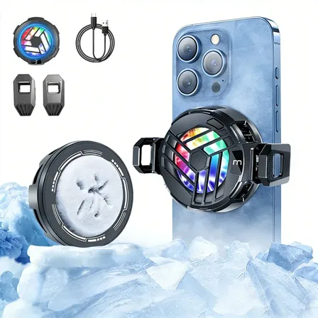 Cooler Para Celular Gamer Magnético Com Rgb e Clip, 5500rpm Inova Celular Gamer com RGB e Placa Peltier