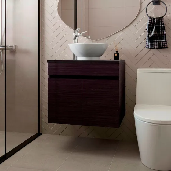 Mueble De Baño Aereo Manchester Rta 51x59x4 Cantidad De Agujeros Para Grifería Un Agujero Bacha Blanco Mueble Wengue