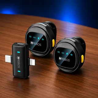 Microfone Lapela Duplo Anti Ruído Usb-c Lightning P/ iPhone