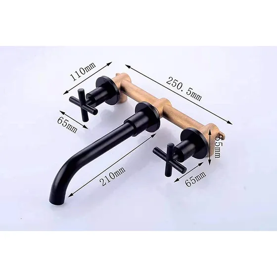 Upbeer Grifo Laton Doble Mango 3 Agujero Baño Caliente Frio
