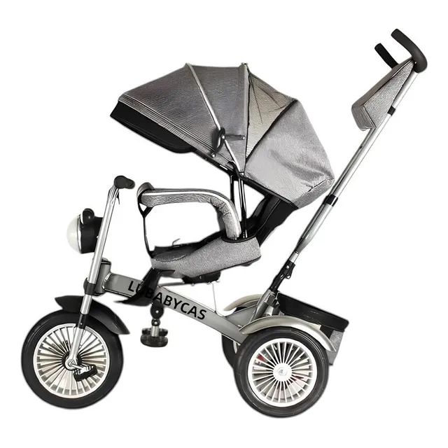 Triciclo Multifuncional 360° Con Luces Lubabycas Gris
