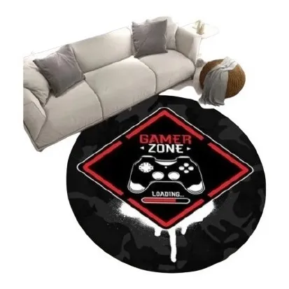 Alfombra Gamer Piso Redonda Grande Antideslizante Decorativa