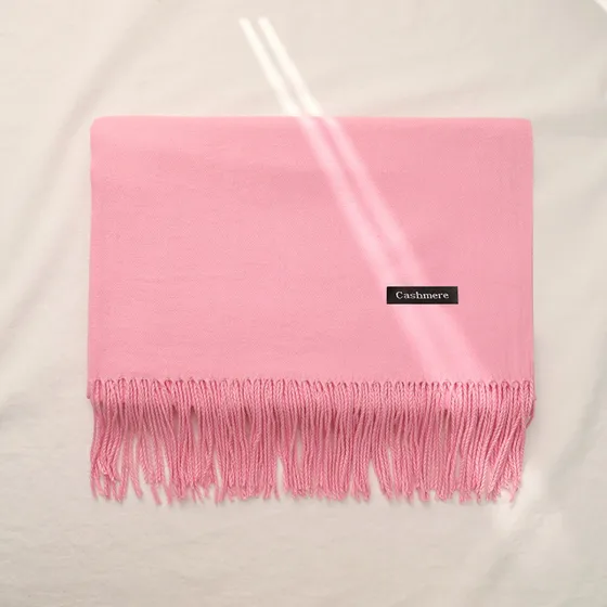 Bufanda Aymar Unisex Color Entero Con Flecos | Rosado Claro Rosa Claro Liso Unico