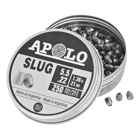 Postones Apolo Slug 5.5mm 21g (500un) 2 Latas