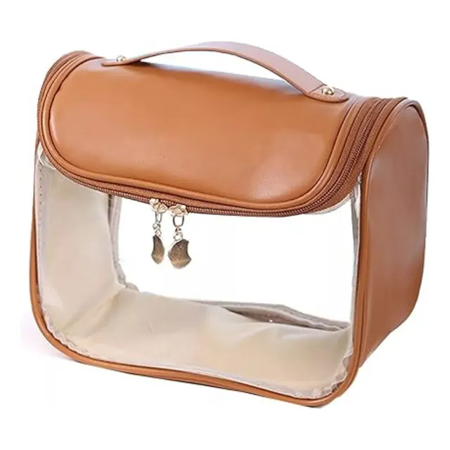 Organizador Neceser Porta Cosméticos Eco Cuero Bolso Visor