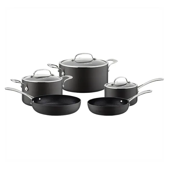 Juego De Ollas Batería 8 Piezas Gourmet Anodizado Magefesa