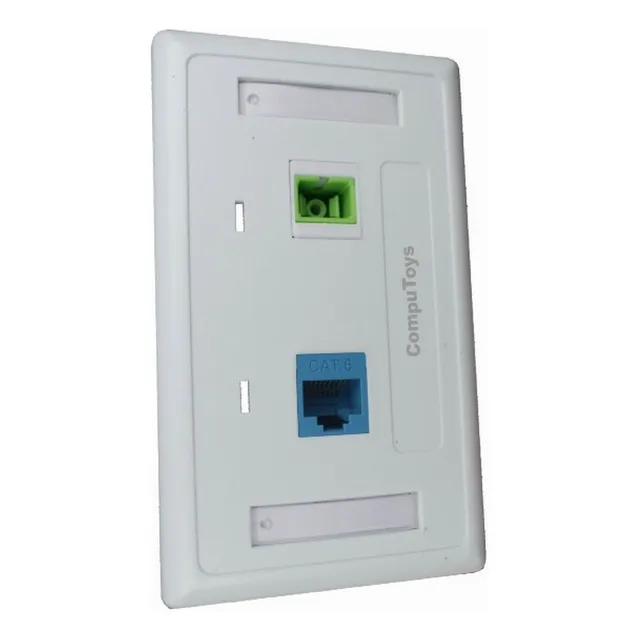 Zfac61 Tapa Pared Con Enfrentadores Tipo Sc Y Rj45 Computoys