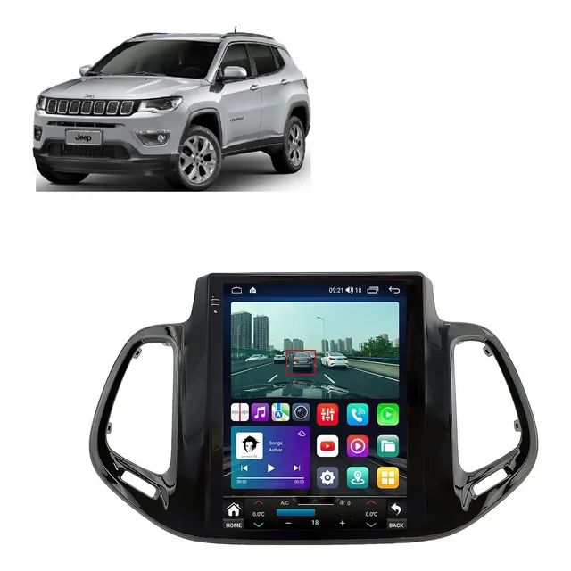 Multimídia Android Tesla Jeep Compass 2017-2021 2/32gb 9p
