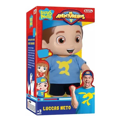Boneco Luccas Neto Aventureiro Azul Sem Som Rosita - 1240