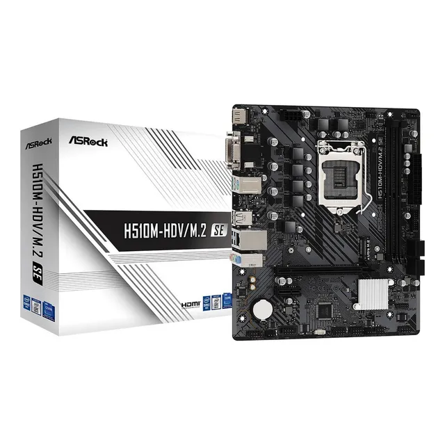 Placa base Asrock H510m-HDV/m.2 Se Ddr4 color negro