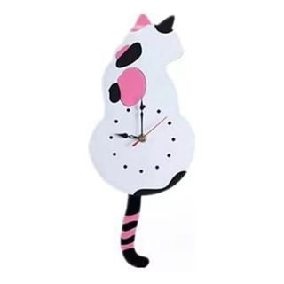 Reloj De Pared Con Péndulo En Forma De Gato Blanco, Reloj C Reloj De Pared Con Péndulo En Forma De Gato Blanco, Reloj C