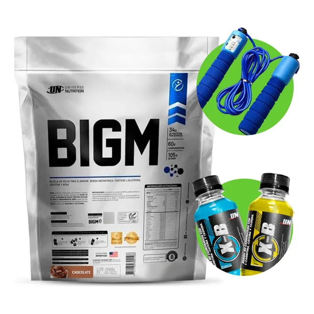 Proteina Bigm 5kg Chocolate + Soga Para Saltar + 02 Quem