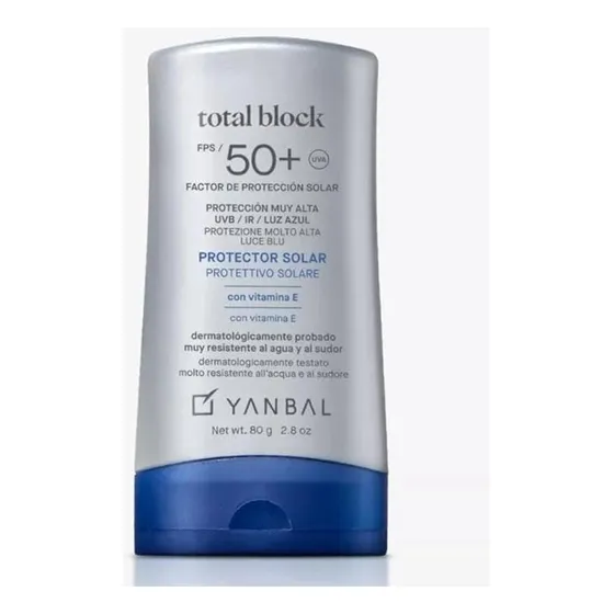 Total Block Protector Solar 50+ Uvr/ir/luz Azul Yanbal 80 Gr