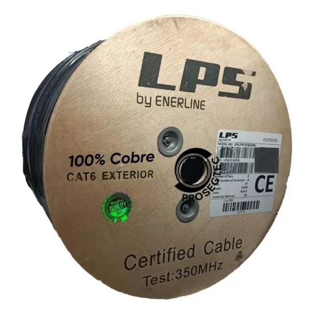 Cable Utp Cat 6 Exterior Doble Chaqueta 100% Puro Cobre 305m