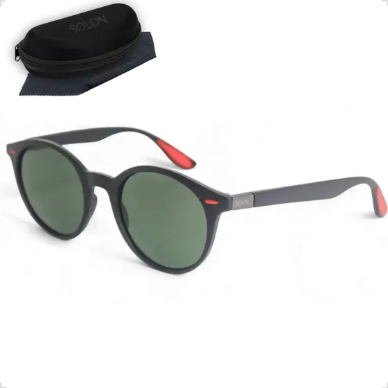Óculos De Sol Esportivo Preto Polarizado Uv400+ Com Case