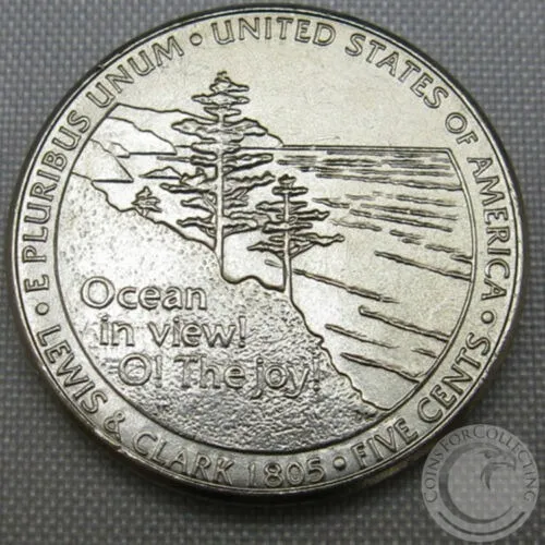 Moeda 5 Cents Jefferson Nickel 2005 Ocean View Letra P Fc