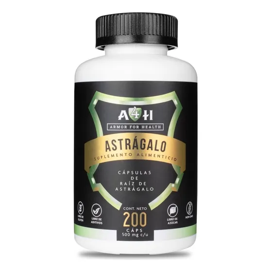 Raíz Astragalo Puro Astragalus 200 Cáps 500mg A4h Sabor Sin Sabor