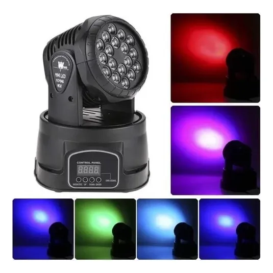 Mini Moving Head Wash 18 Quadrileds Rgbw Iluminação Dj 127/220V